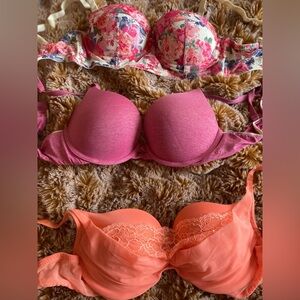 Set of three like new bras- 2 Victoria’s Secret and 1 H&M